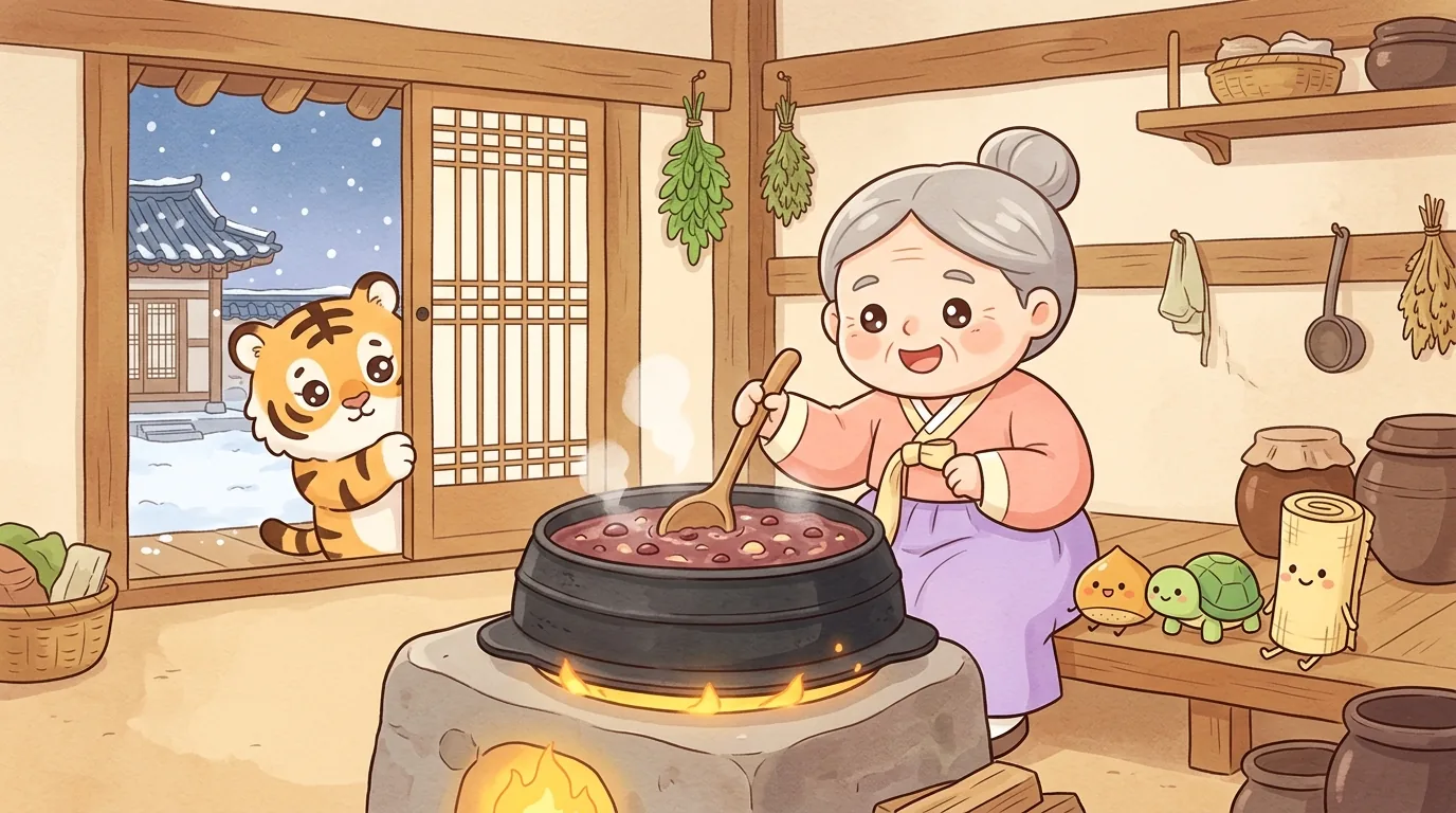 팥죽 할멈과 호랑이 삽화